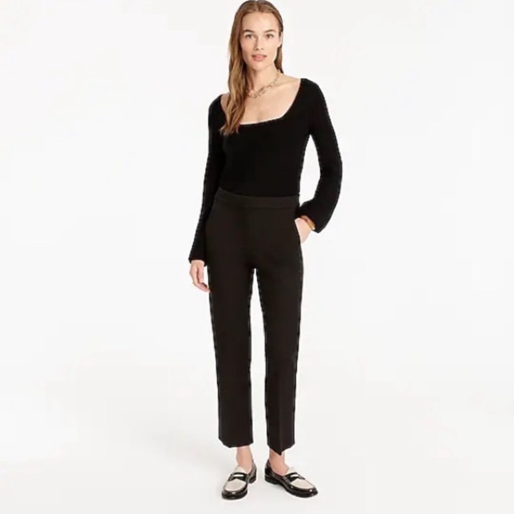 NWT J. Crew Women’s 6T Tall Black Straight-Leg Women's Business Bi-Stretch Pants